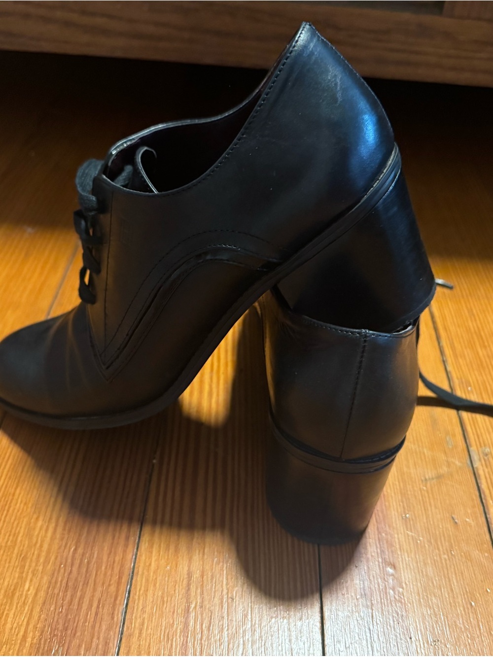 Tommy Hilfiger Black Lace-Up Heeled Ankle Boots